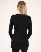 Black-Collar-Jacket-with-Tie-Waist-TL095