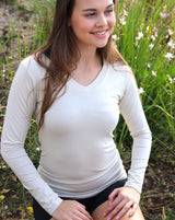Sand-V-Neck-Long-Sleeve-Top-TL110