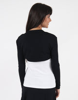 Black-Long-Sleeve-Bolero-Top-TL107