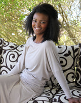 Mocca-Low-Tie-Back-3/4-Sleeve-Top-TT127