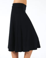 Black-Stylish-Viscose-Midi-Skirt-AC103