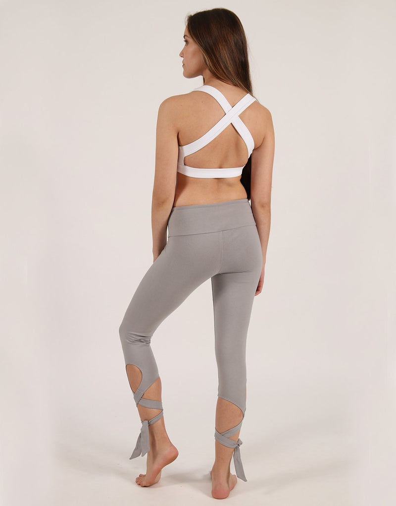 Ribbon Leggings with Ties - Silver, Shakti Shanti