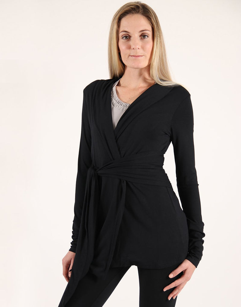 Black-Collar-Jacket-with-Tie-Waist-TL095