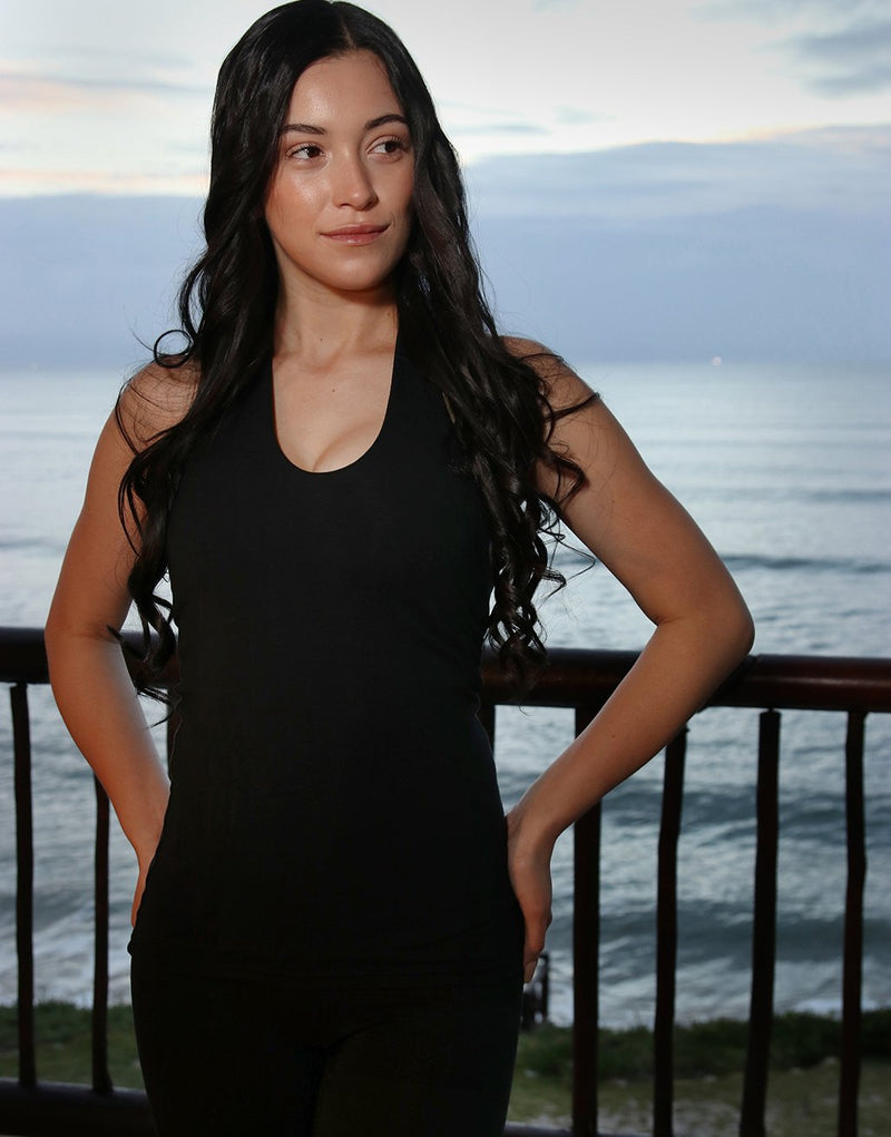 Black-Round-Neck-Halter-Top-TS059