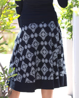 Black-Print-Stylish-Viscose-Midi-Skirt-AC103