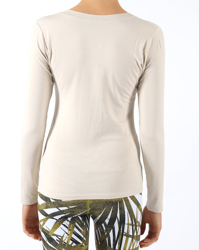 Sand-V-Neck-Long-Sleeve-Top-TL110
