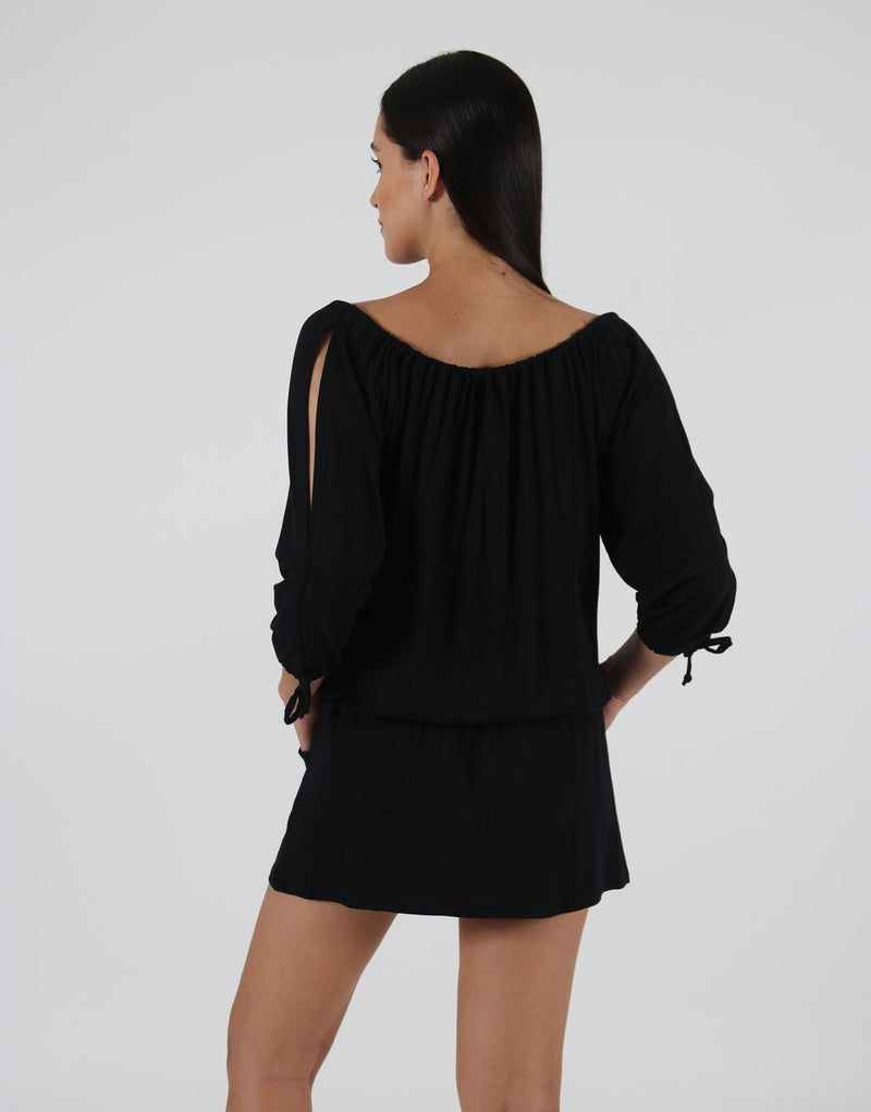 Black-Dress-Top-With-Split-Sleeves-AC068