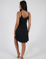 Black-Strappy-Dress-With-Front-Pleats-AC275