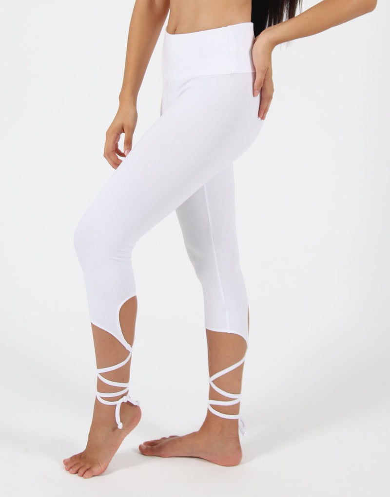 White-3/4-Leggings-with-Thin-Ties-PT256
