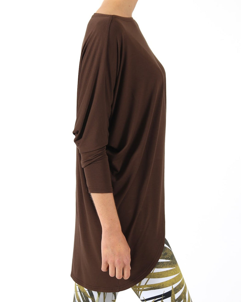 Chocolate-Long-Sleeve-Cross-Over-Front-Top-TL114