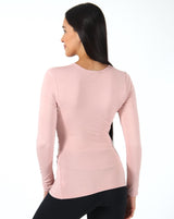 Rose-Long-Sleeve-Wrap-Top-with-Ruched-Side--TL050